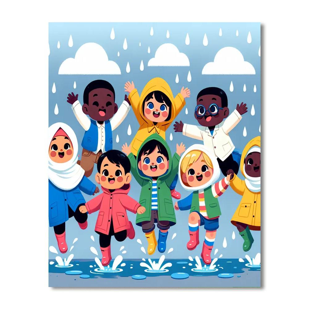 Playful Puddle Jumping DIY Paint By Numbers