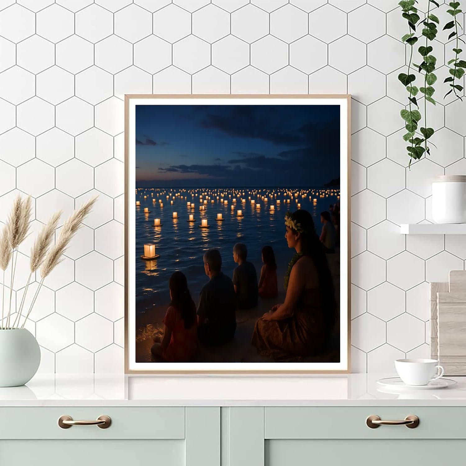 Lantern Floating Festival - Hawaii, Usa Numbered Painting Kits