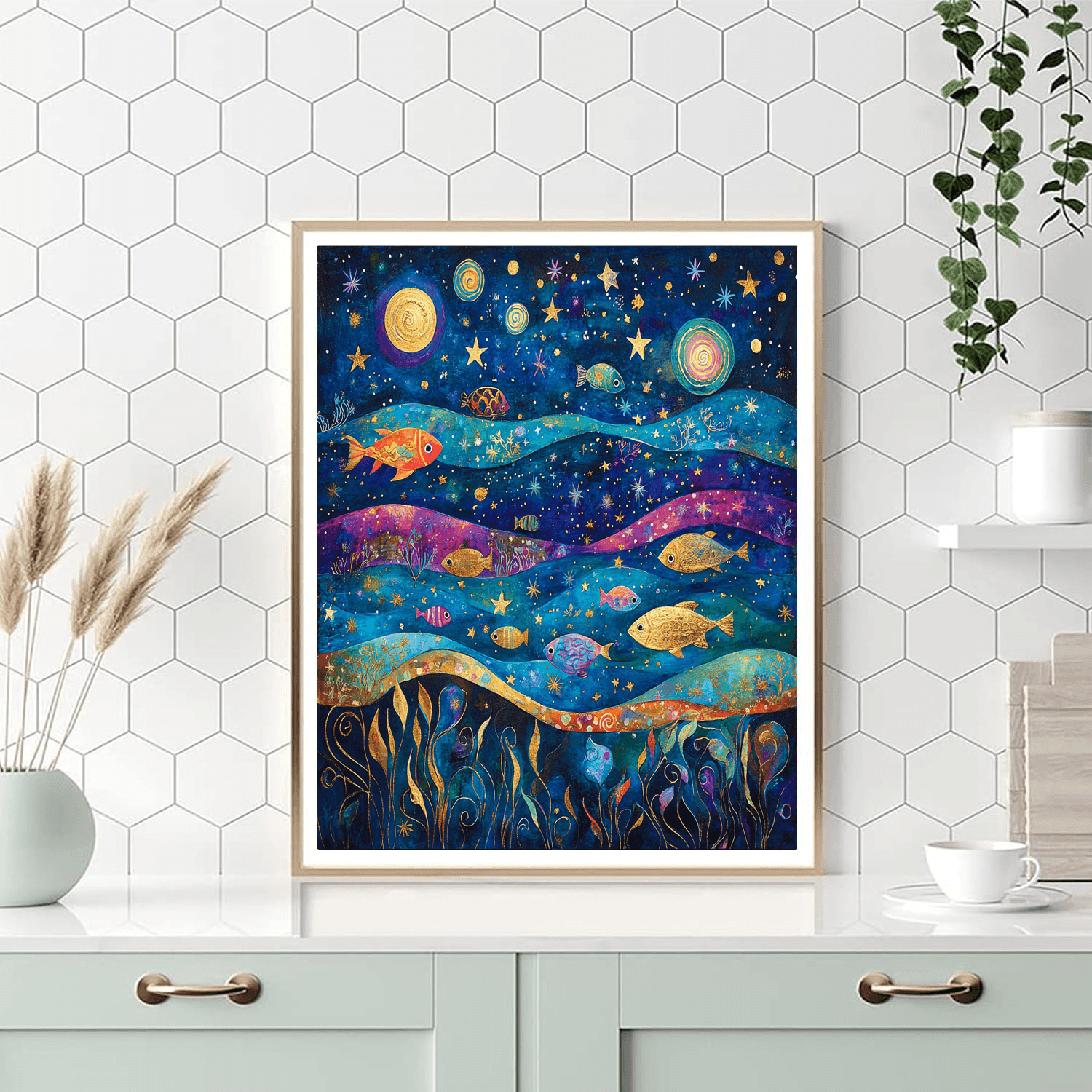 Paul Klee Inspired Celestial Sea Life  DIY Paint By Numbers