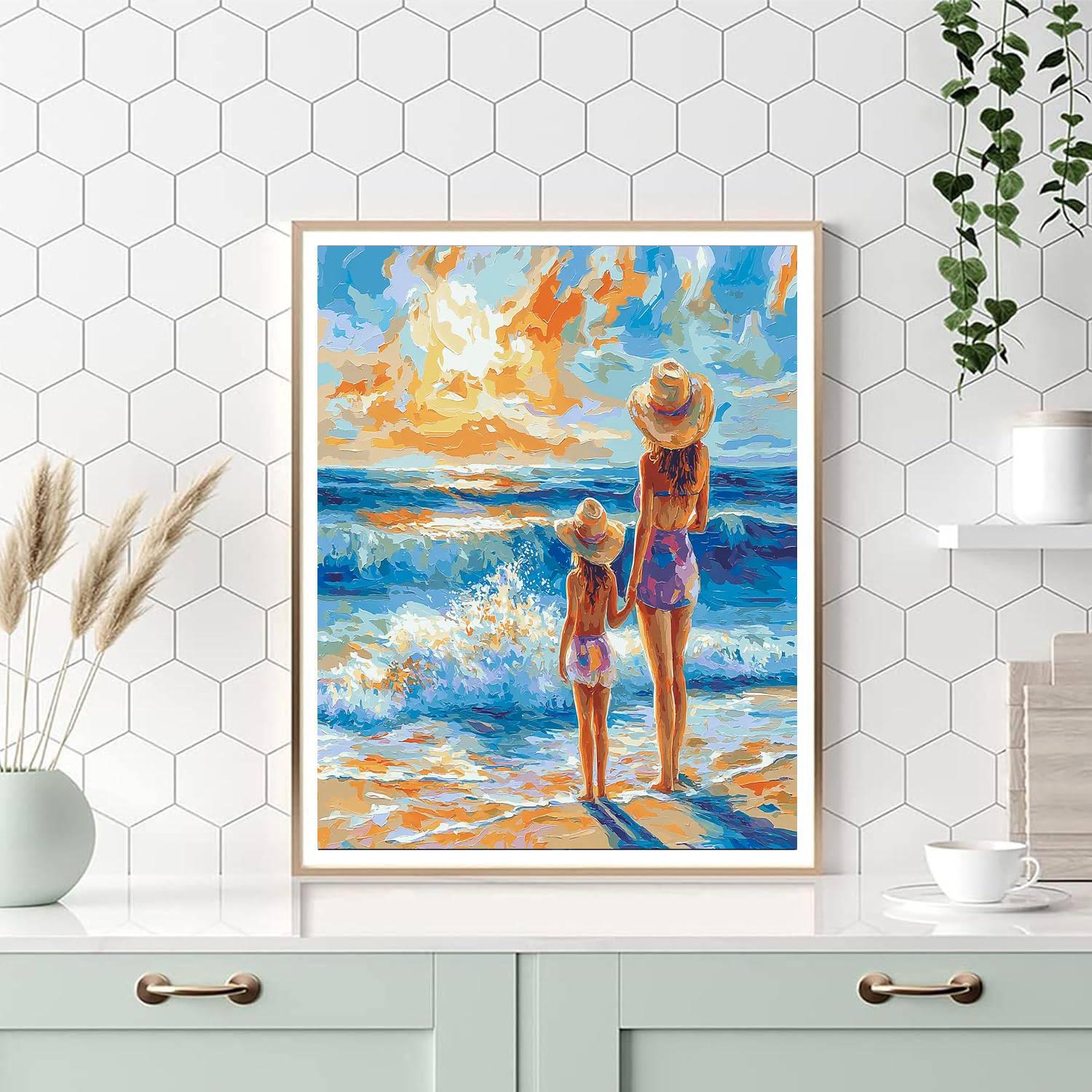 Mommy And Me On The Beach Paint By Number