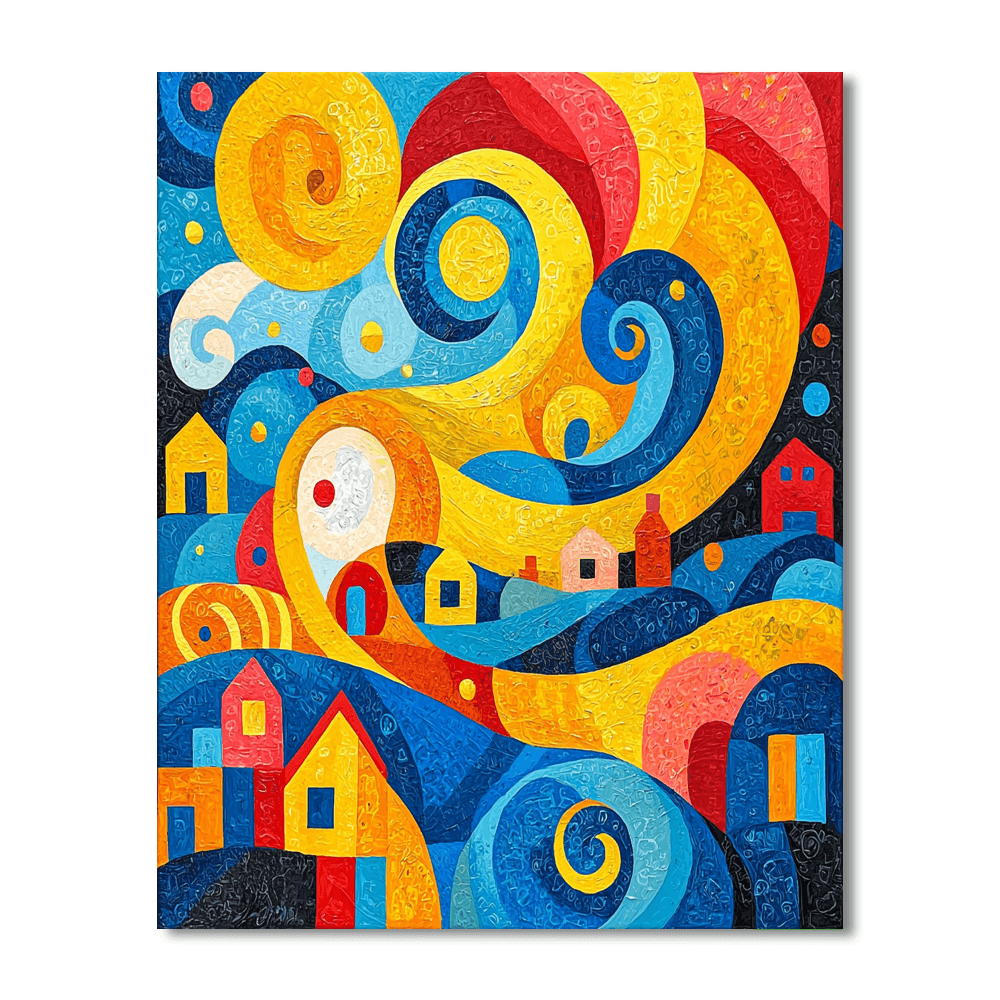 Klee Inspired Whimsical Whirlwind  Paint By Number