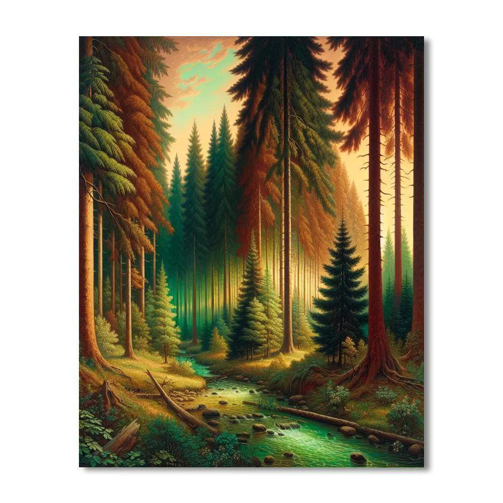 Rustic Woodland Escape Paint By Color