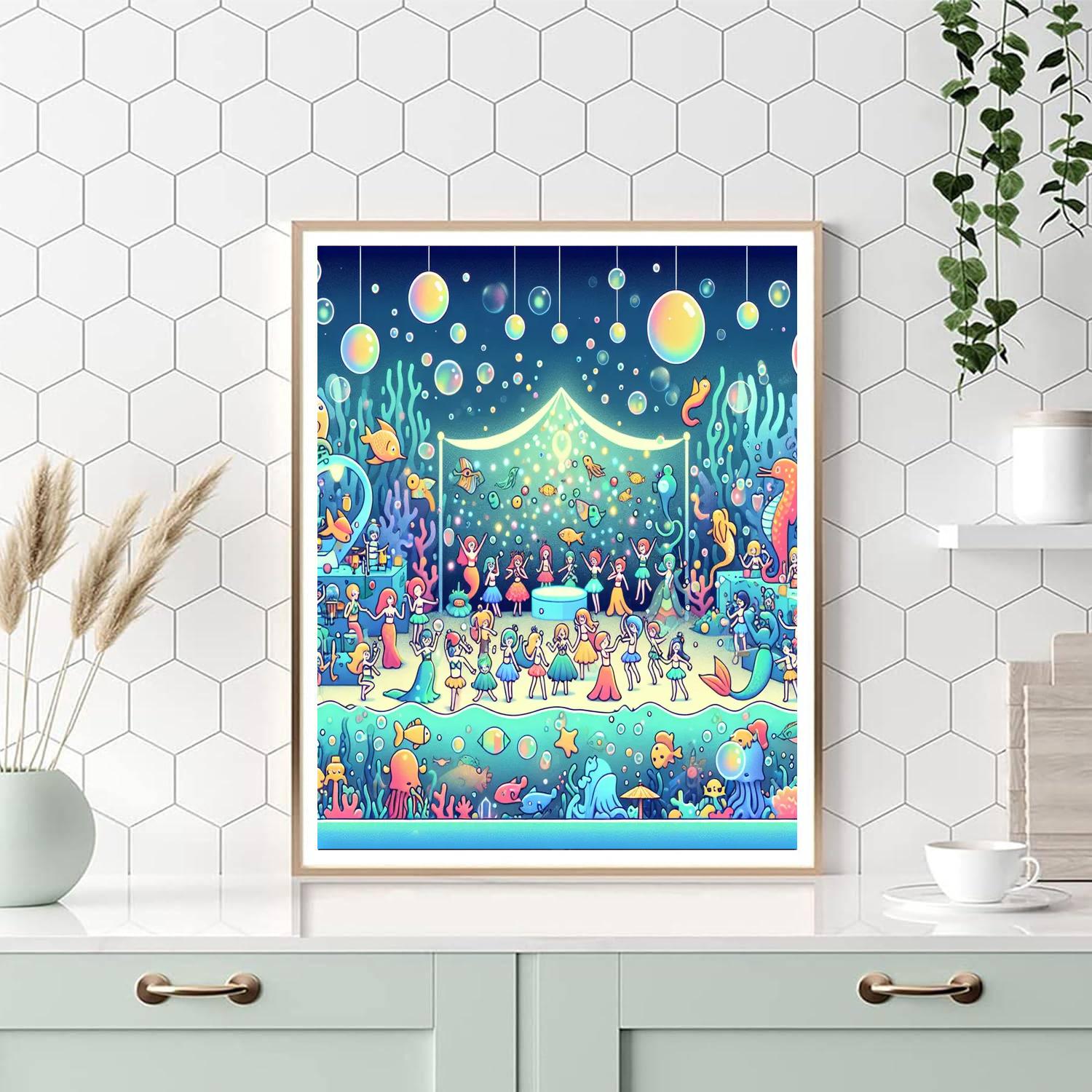 Merry Mermaid Festival Paint By Numbers Art