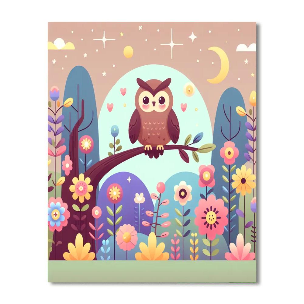 Twinkling Night Garden Number Painting