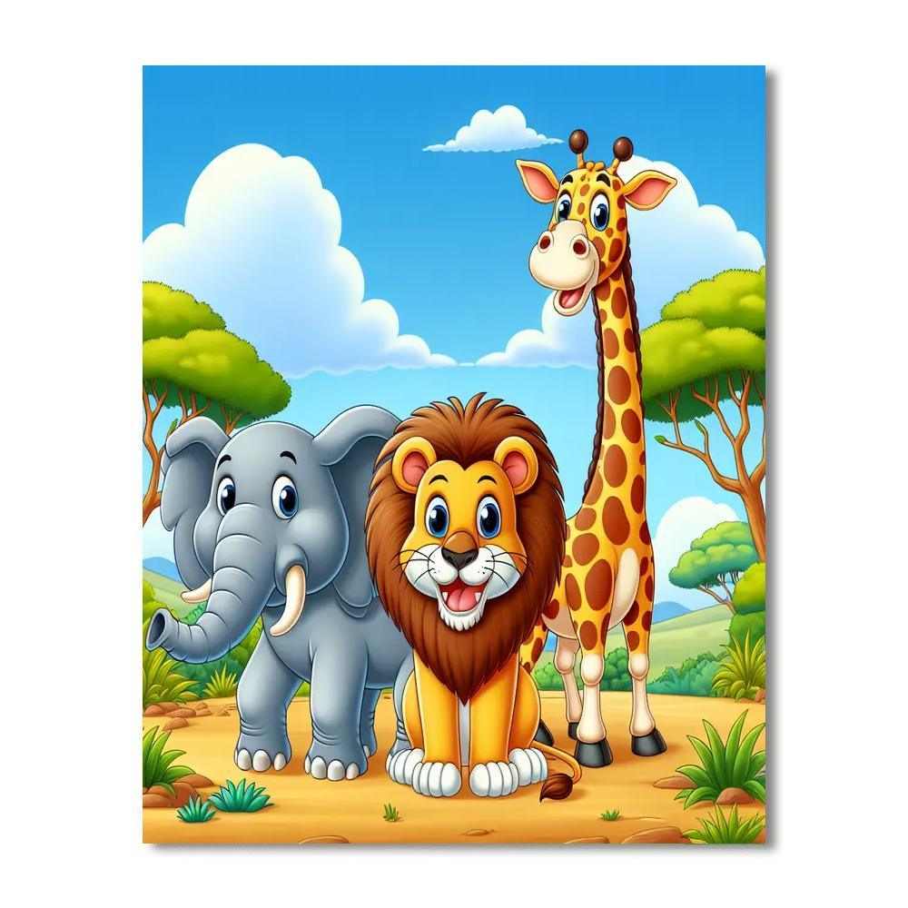 Safari Fun Paint By Numbers Art