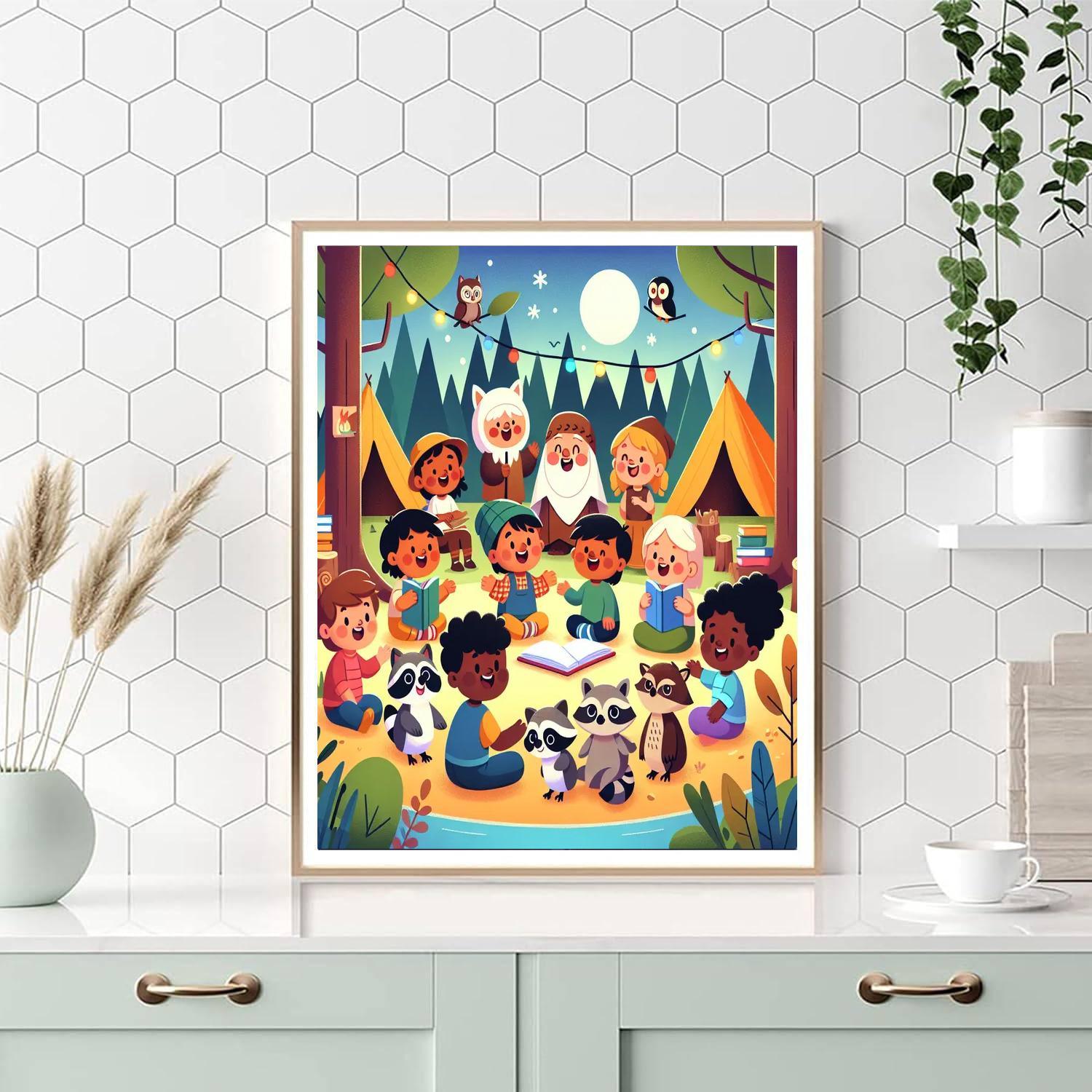 Forest Campfire Tales Number Painting