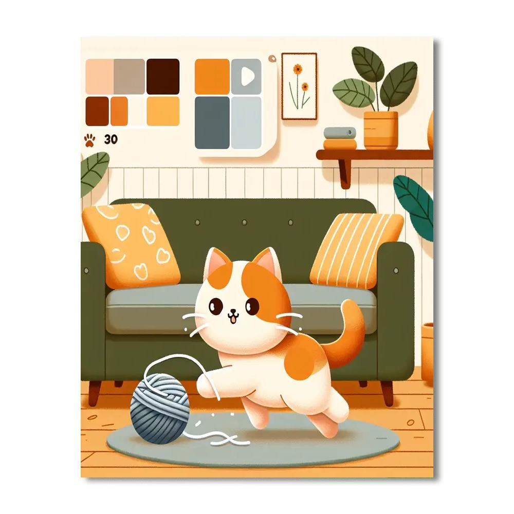 Clever Cat Caper Number Painting