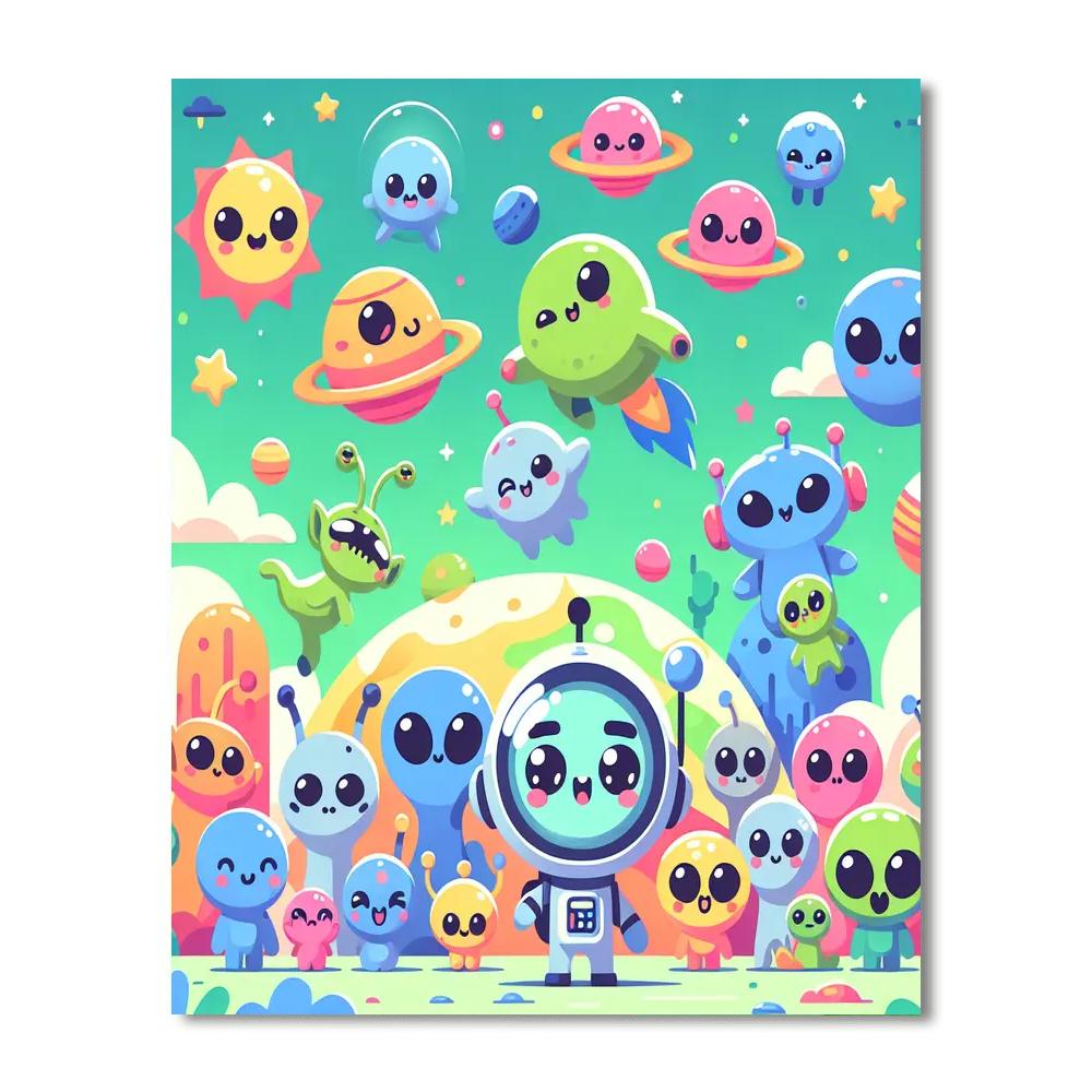 Adventure With Alien Friends Painting By Numbers Kit