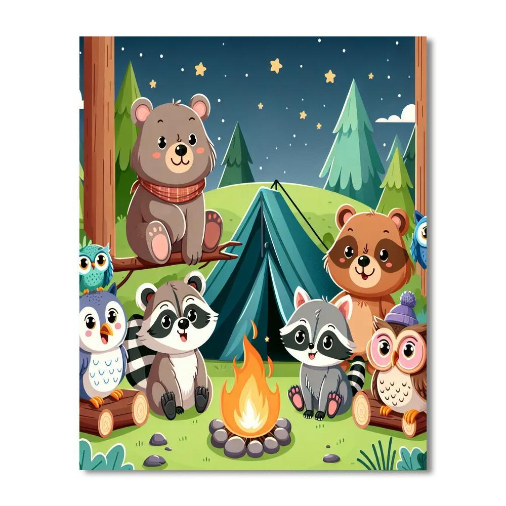 Cute Camping Adventures Paint By Numbers