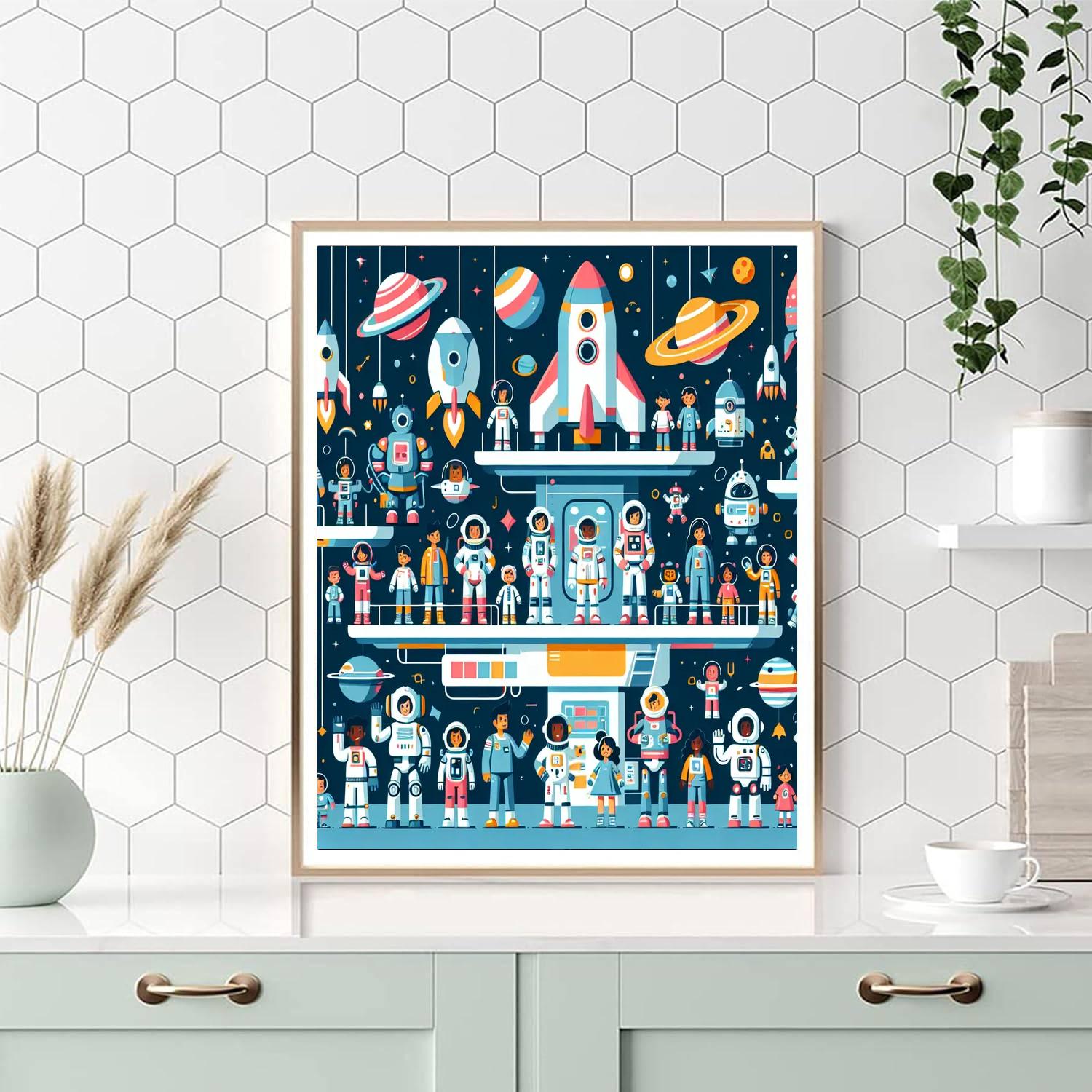 Imaginative Space Station Paint By Numbers Kits