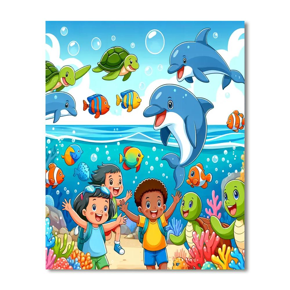 Underwater Adventure With Friends Number Painting