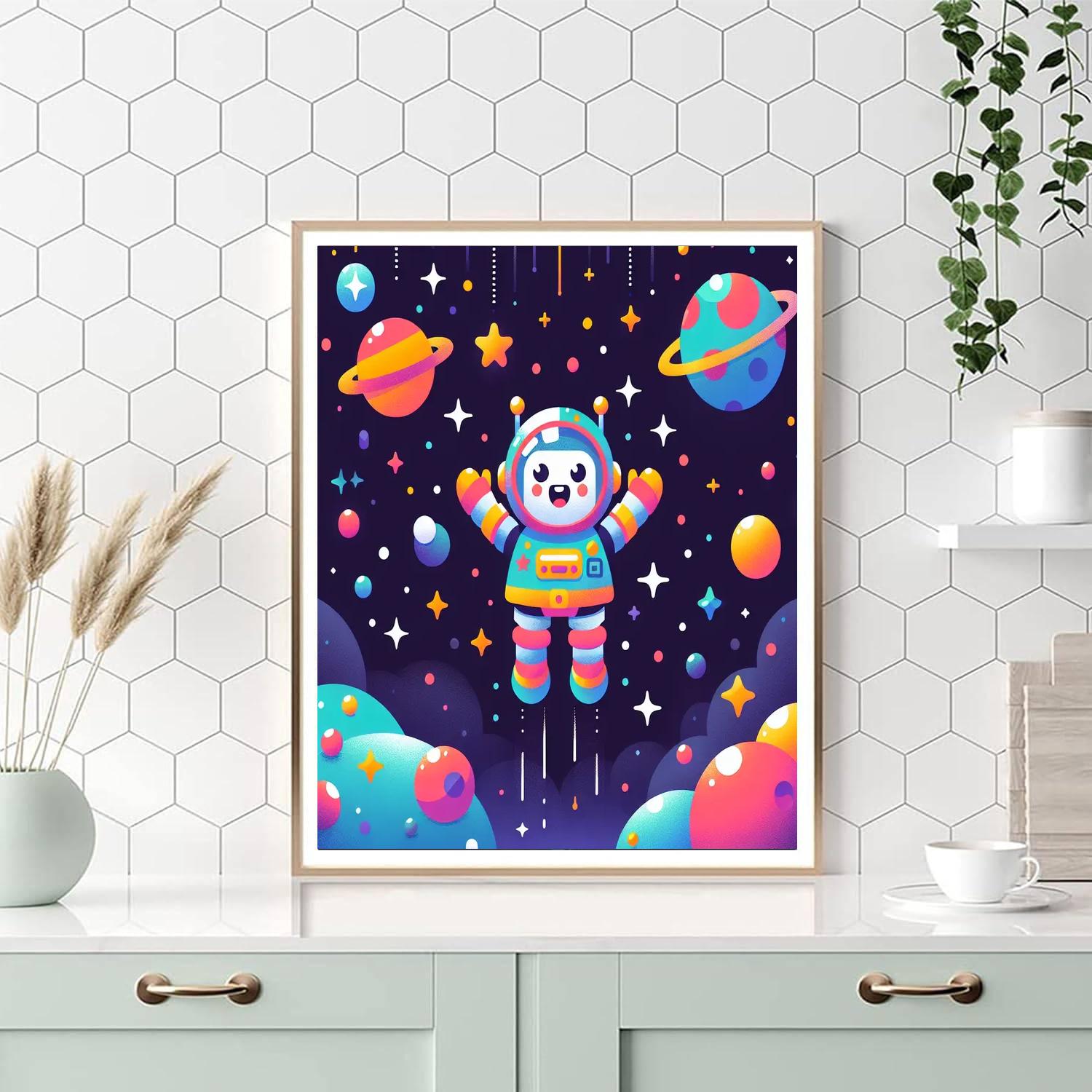 Robot Space Mission Painting Number Kit