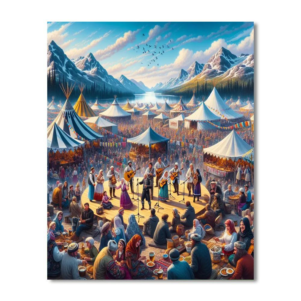 Folk On The Rocks Paint By Number