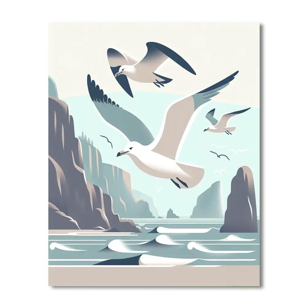Splendid Seagulls Paint By Numbers Kits