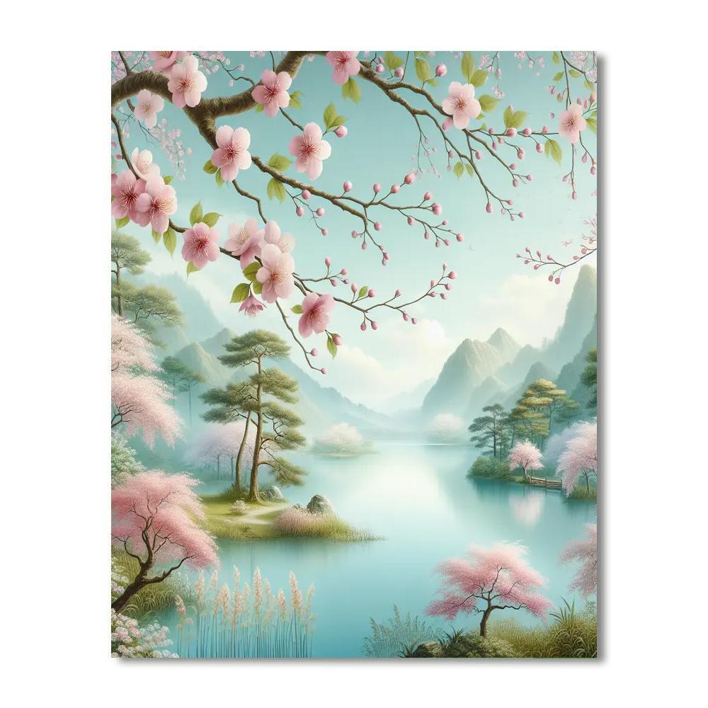 Blossoming Cherry Garden Paint By Numbers Kits