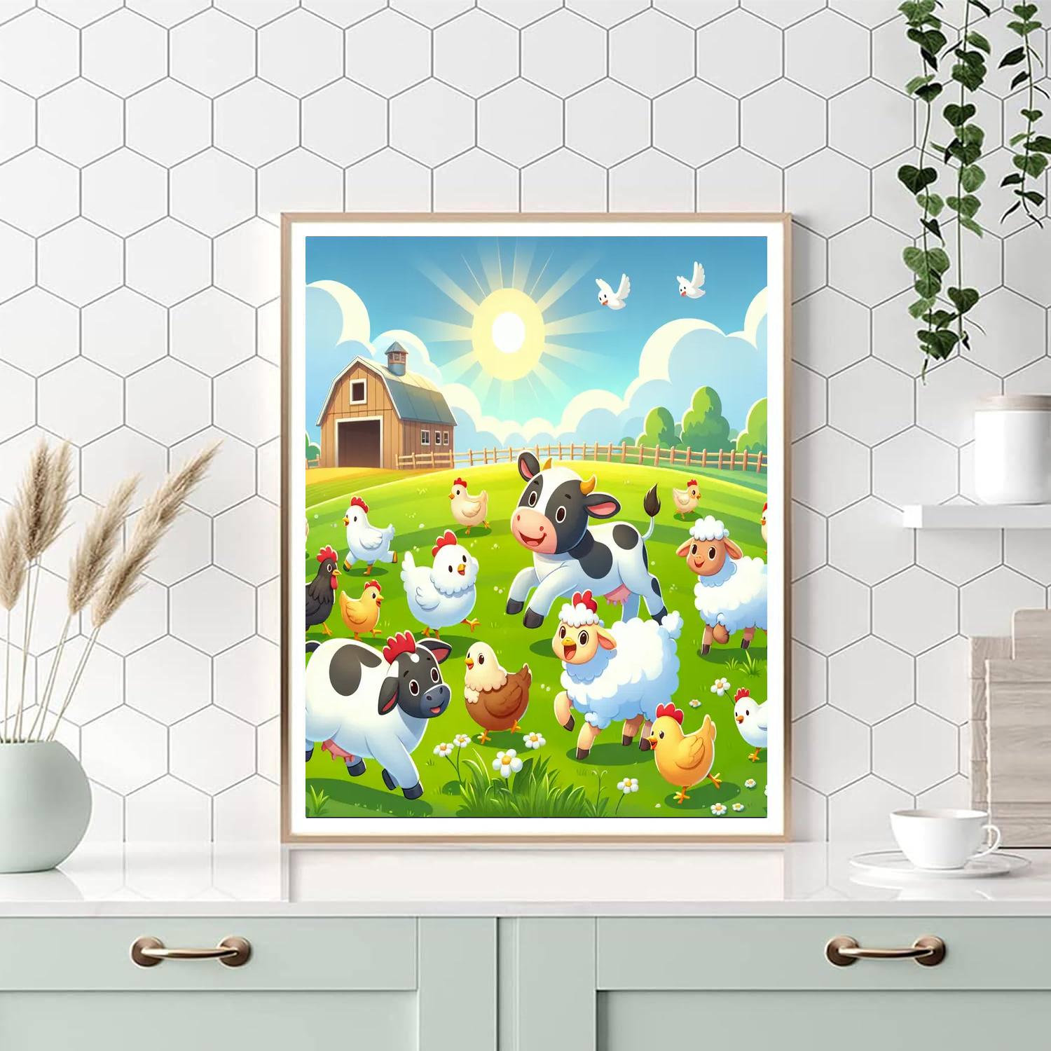 Friendly Farmyard Frolics Paint By Color