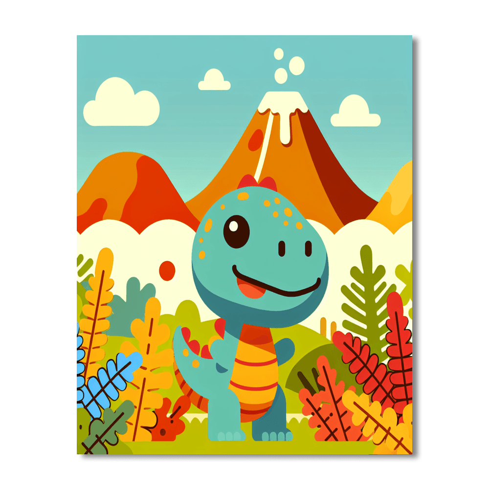 Cute Baby Dinosaur Paint By Numbers