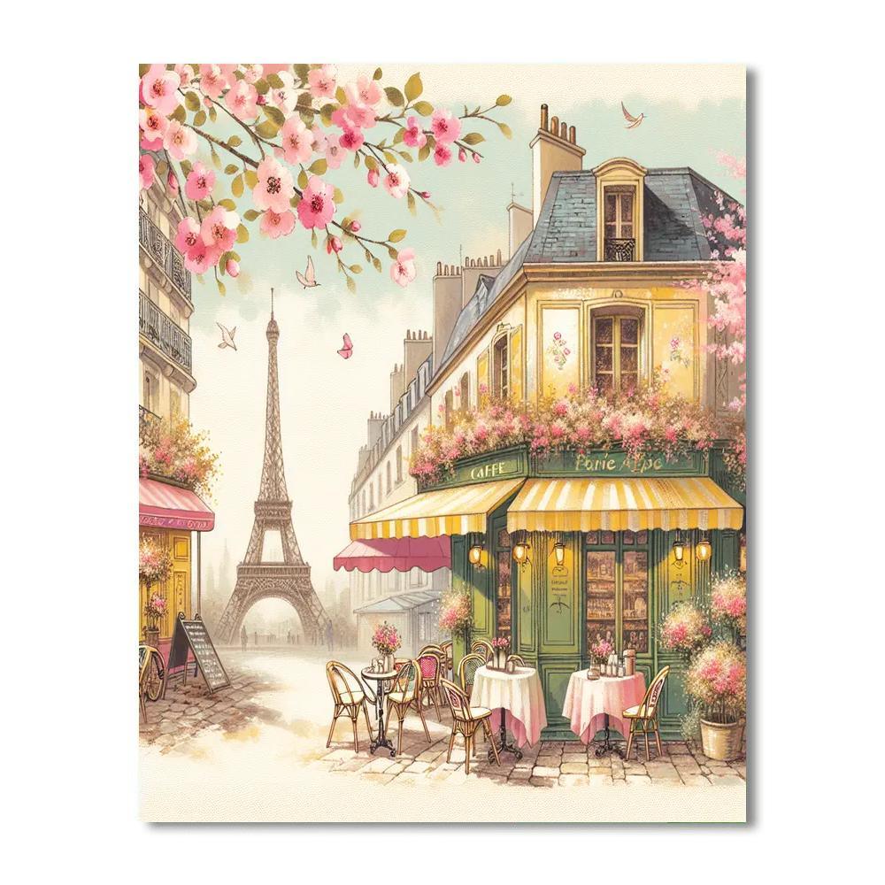 Charming Vintage Parisian Cafe Paint By Numbers
