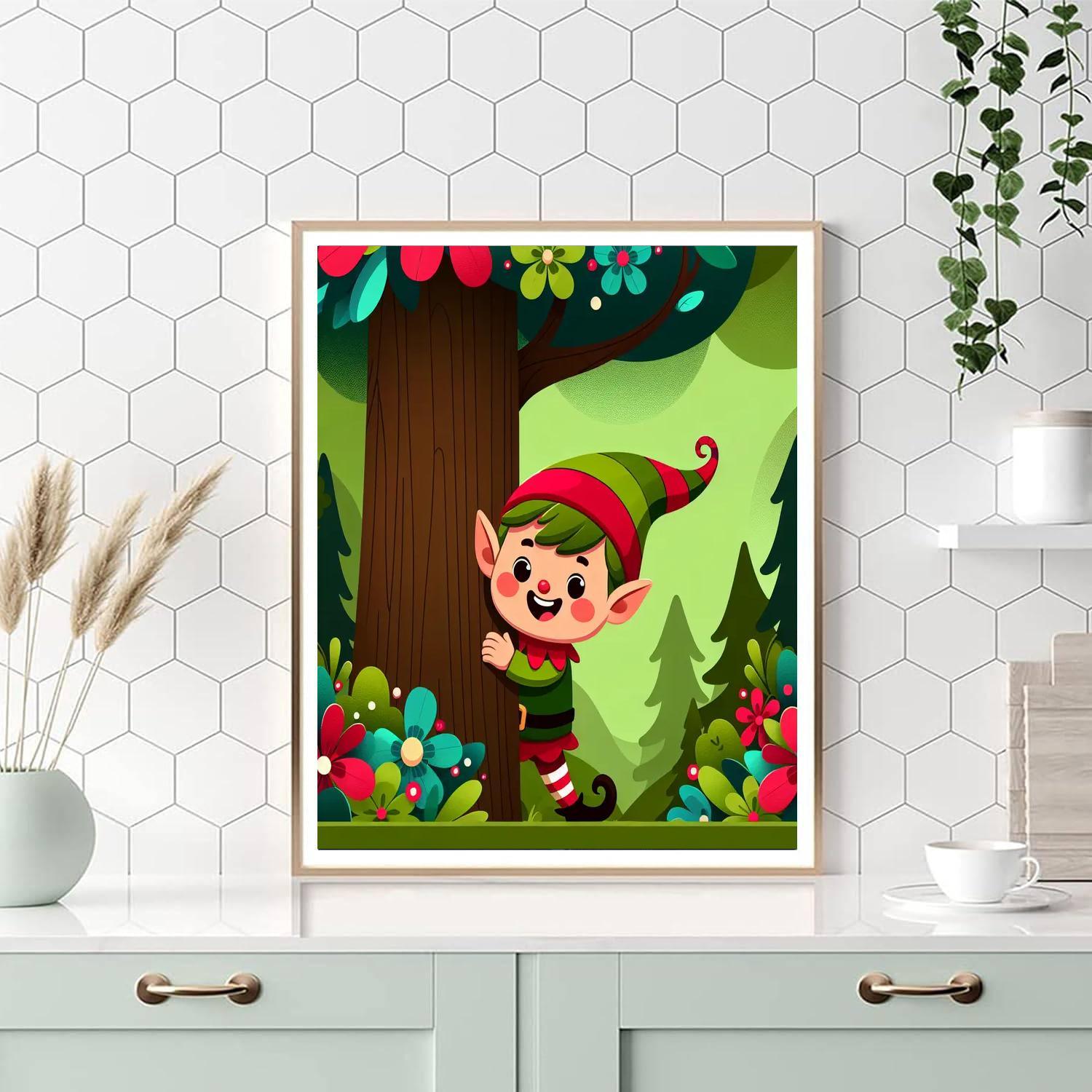 Mischievous Little Elf DIY Paint By Numbers
