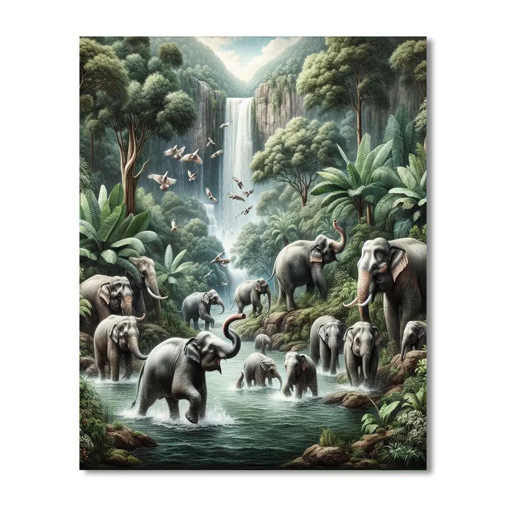 Elephant's Jungle Journey Numbered Painting Kits