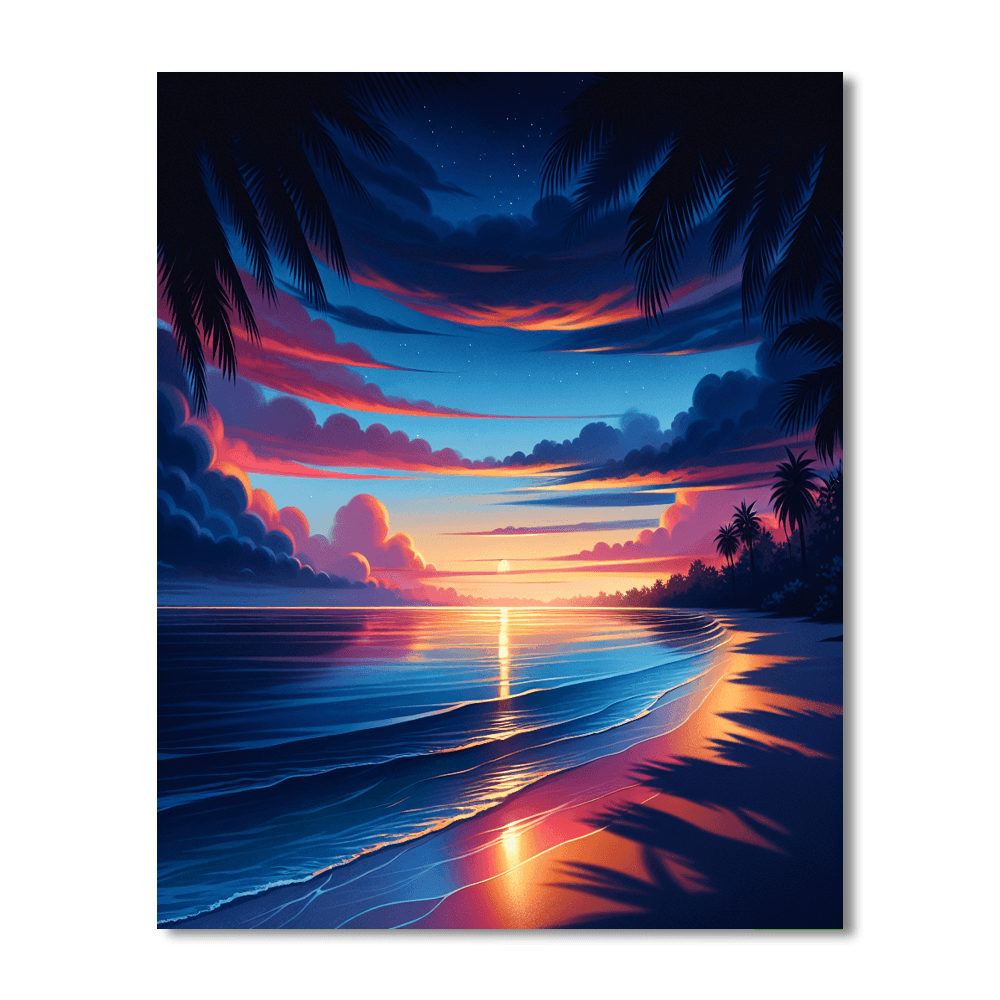 Tranquil Sunset Beach Paint By Numbers