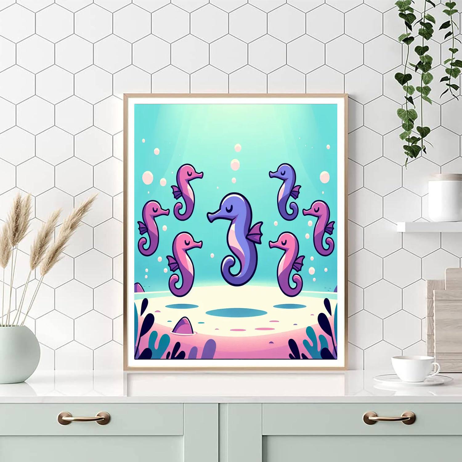 Seahorse's Enchanted Dance Paint By Numbers Kits