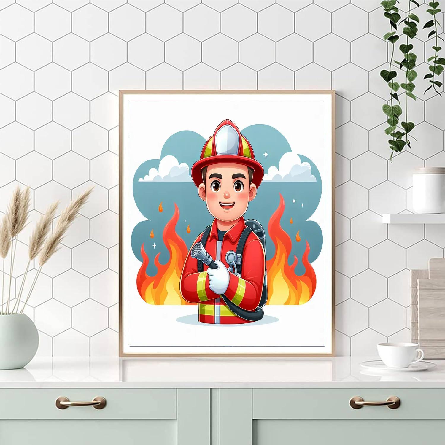 Daring Firefighter Numbered Painting Kits