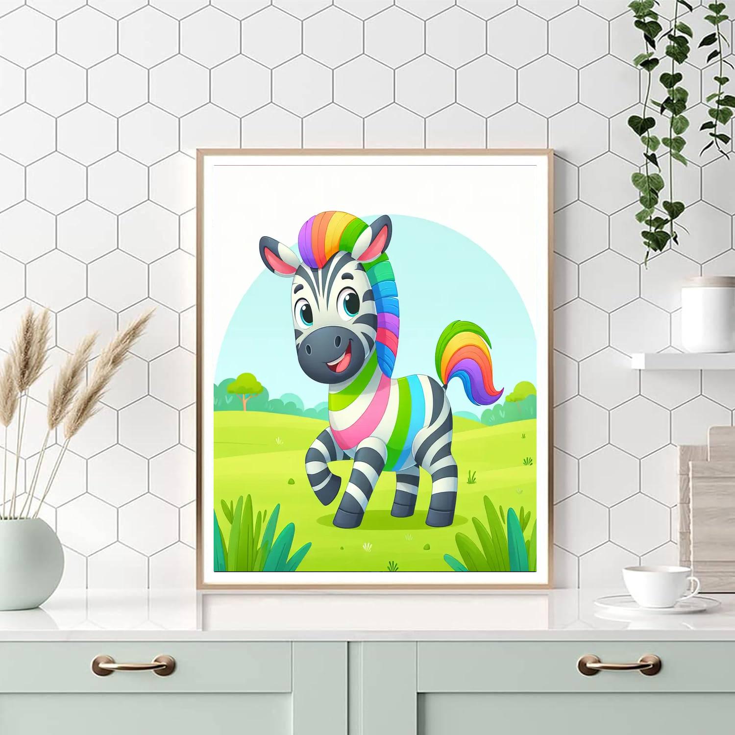 Funky Zebra Painting By Numbers Kit
