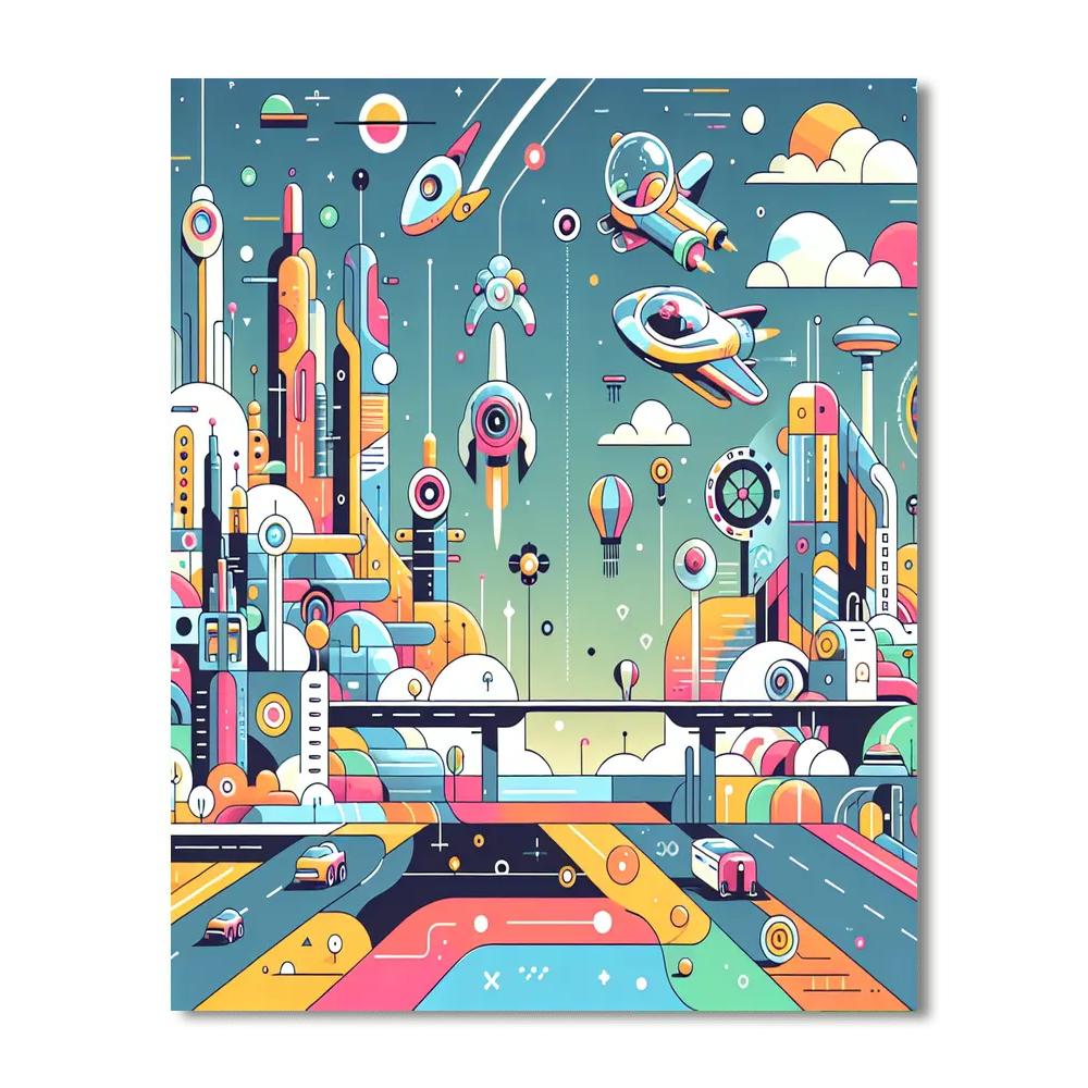 Futuristic Dreams DIY Paint By Numbers