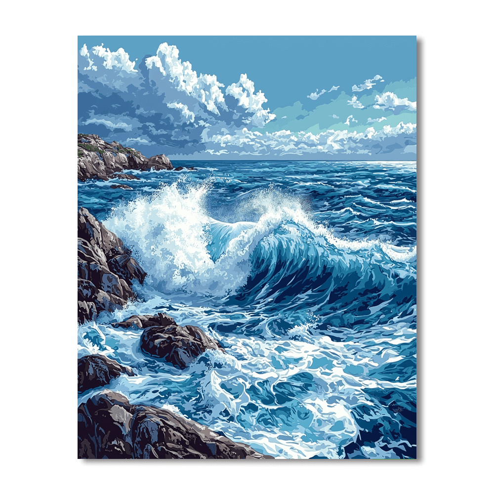 Hokusai Inspired Waves Of Inspiration  Painting By Numbers Kit