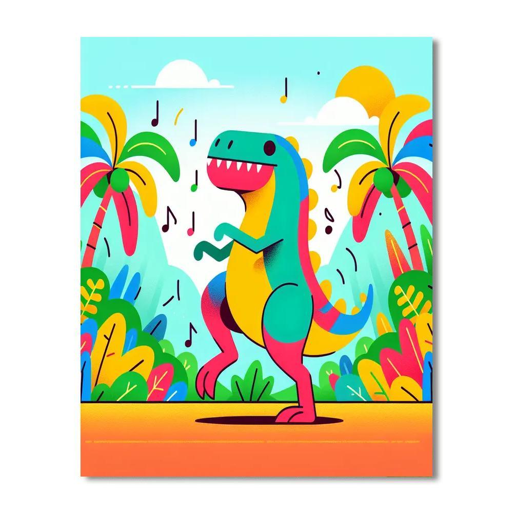 Funky T-rex Paint By Numbers