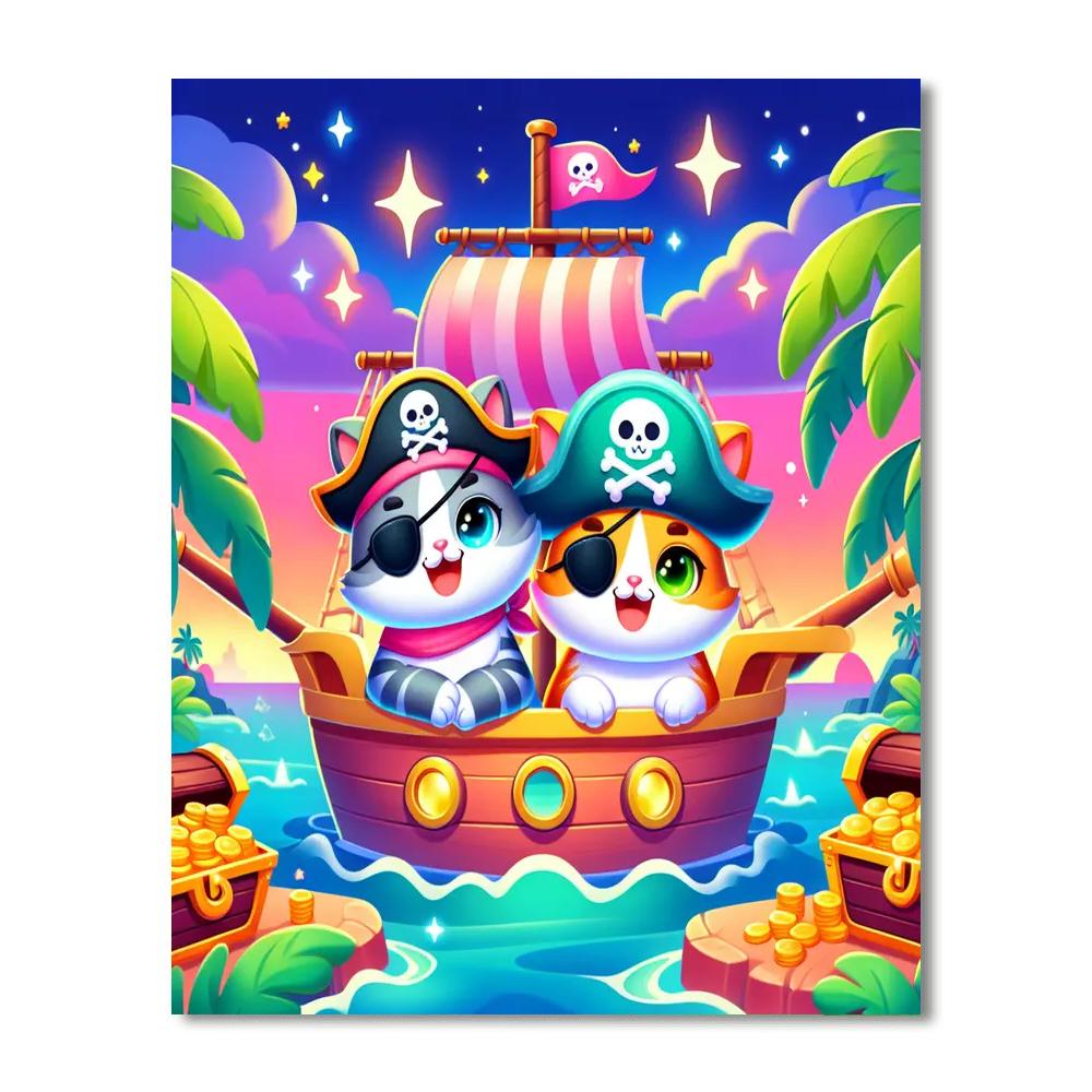 Purrfect Pirate Party Numbered Painting Kits