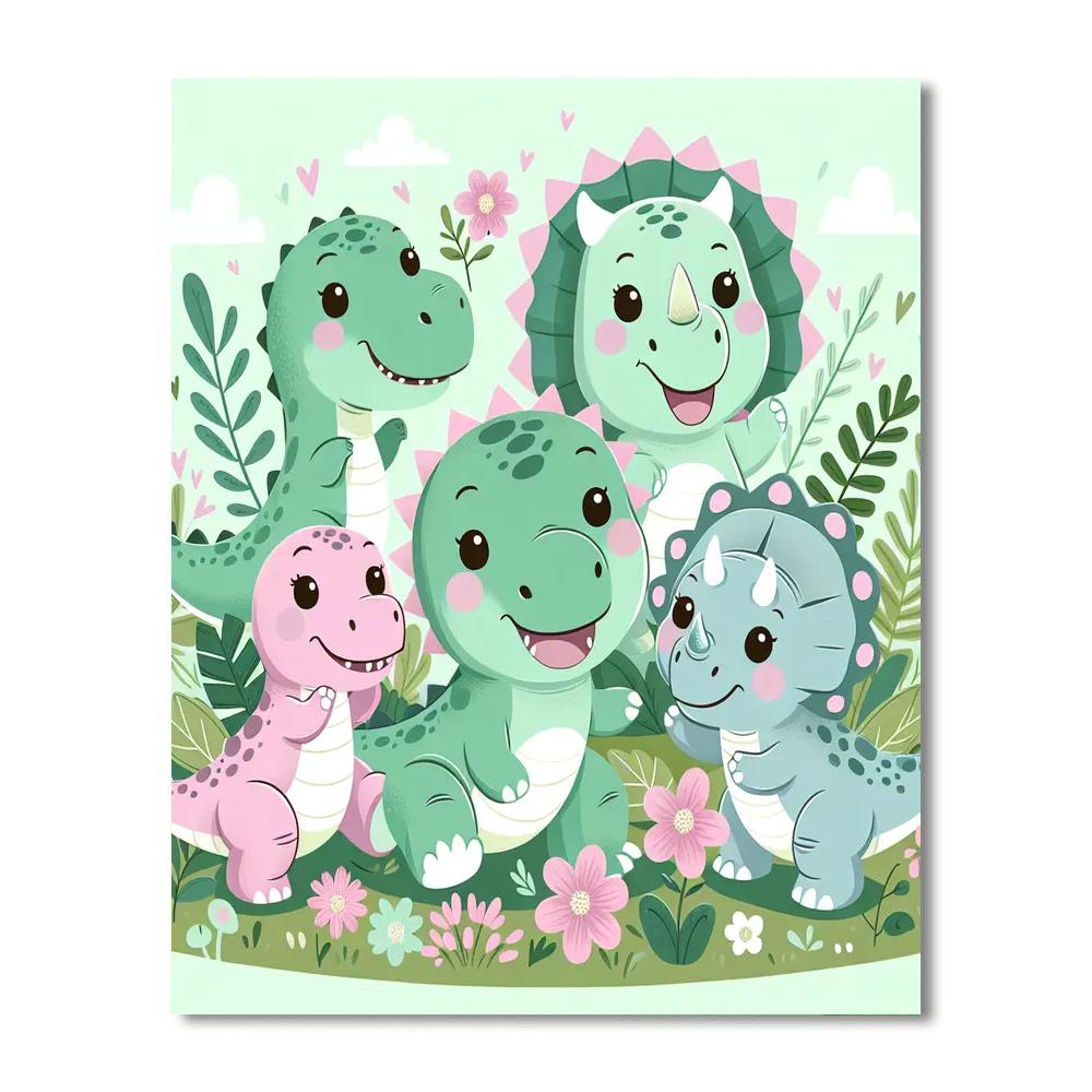 Cuddly Baby Dinosaurs Painting By Numbers Kit