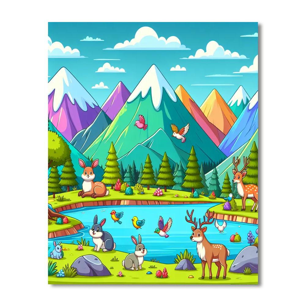 Magical Mountain Exploration Paint By Numbers Art