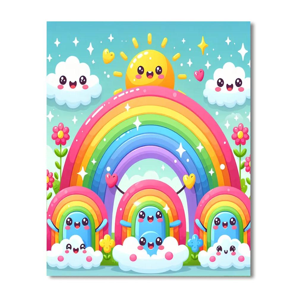 Joyful Rainbow Friends Painting By Numbers Kit