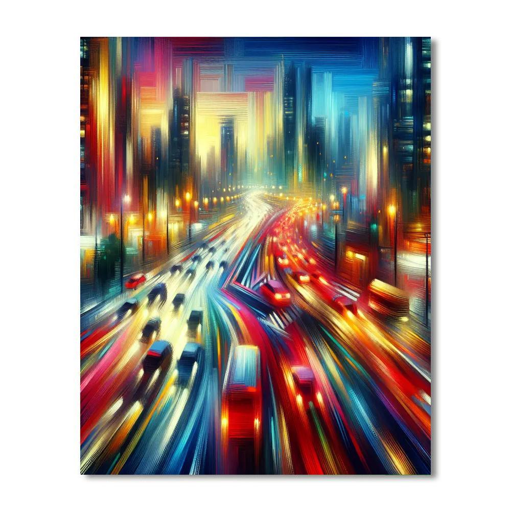Dynamic City Rush Hour Paint By Number