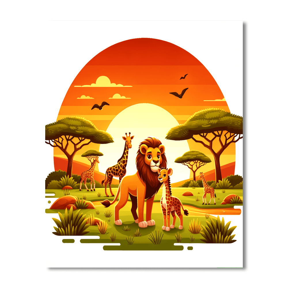 Sundown Safari Serenade DIY Paint By Numbers