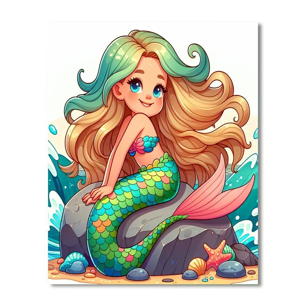 Charming Little Mermaid Paint By Numbers Art