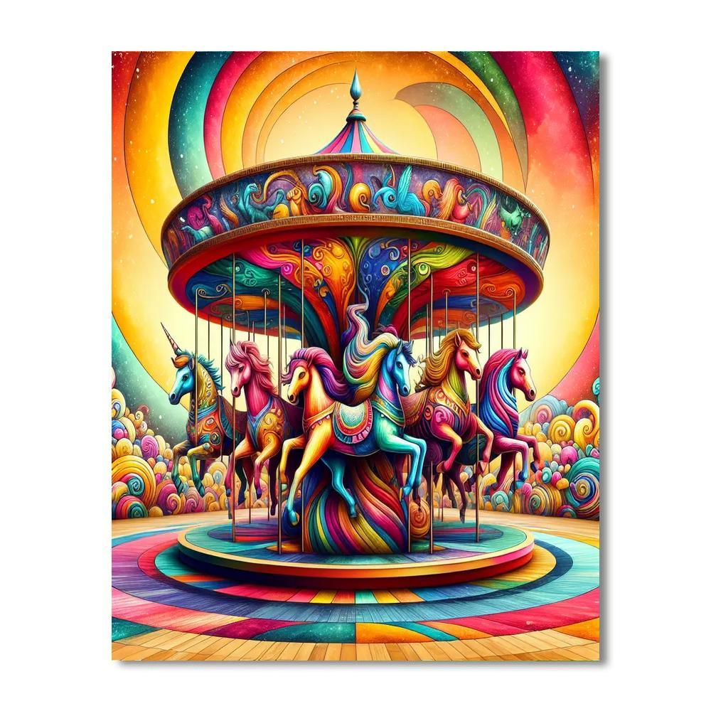 Whimsical Carousel Fun Paint By Color