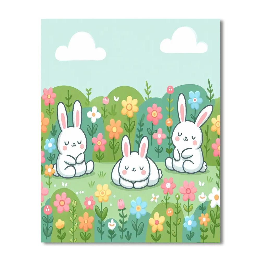 Resting Rabbits Numbered Painting Kits