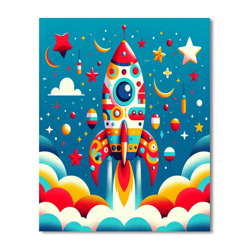 Colorful Rocket Paint By Color