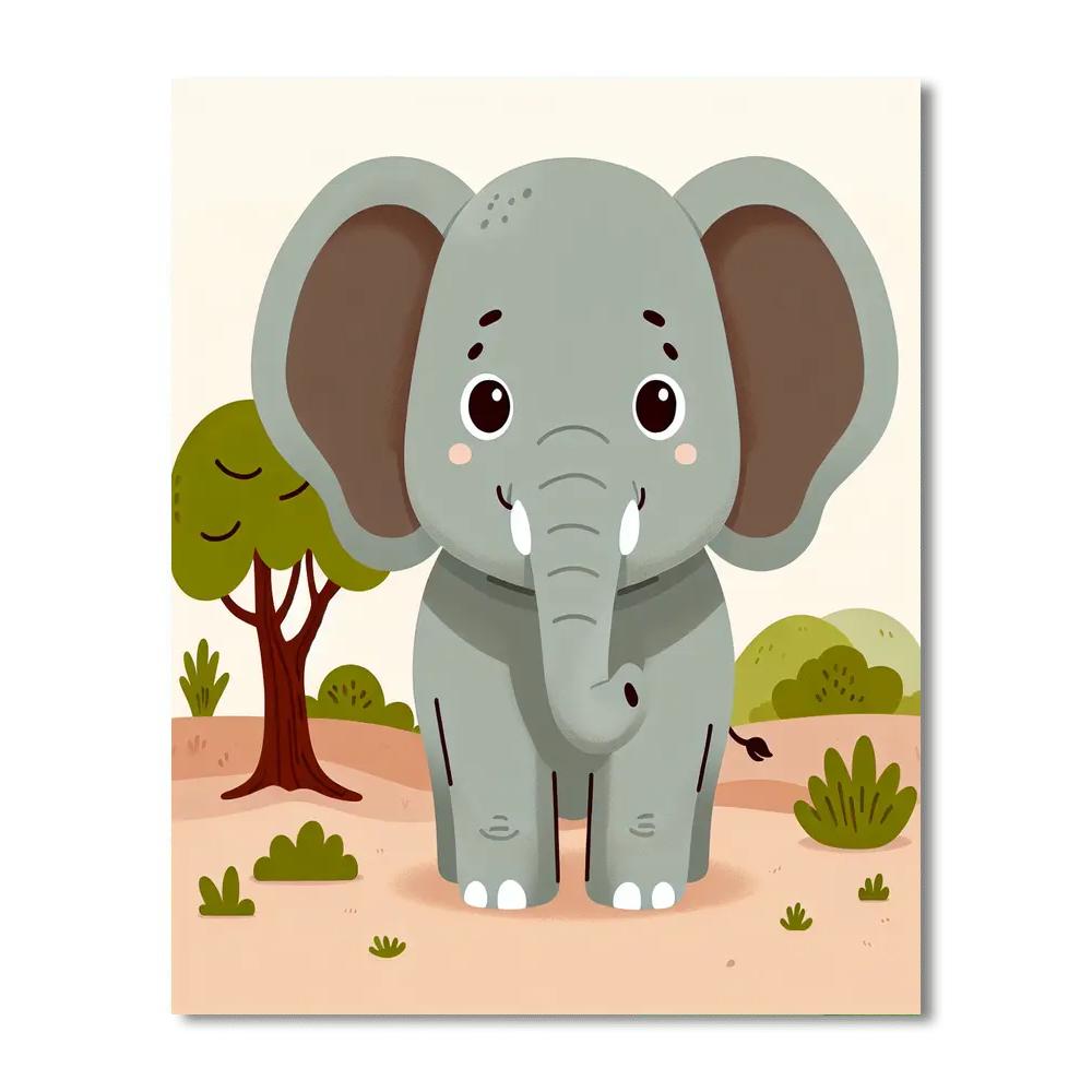 Inquisitive Elephant Paint By Numbers Art