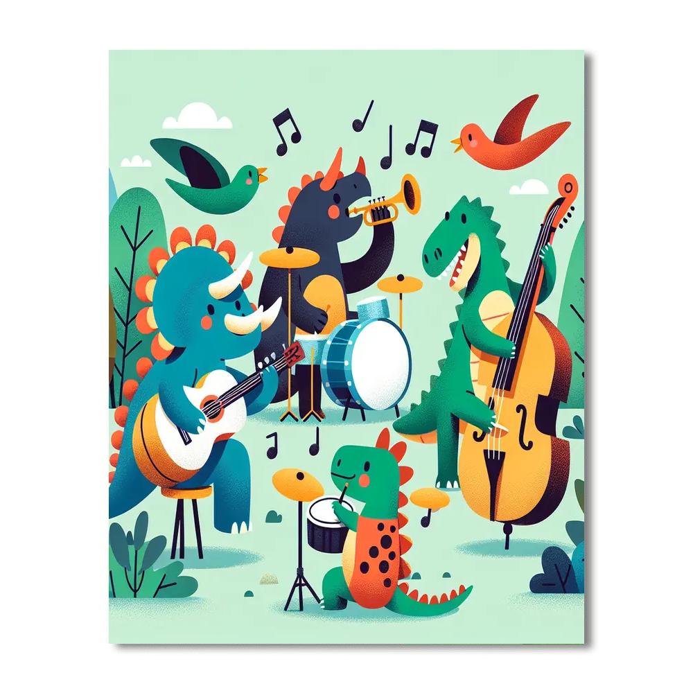 Lively Dino Band Paint By Numbers Kits