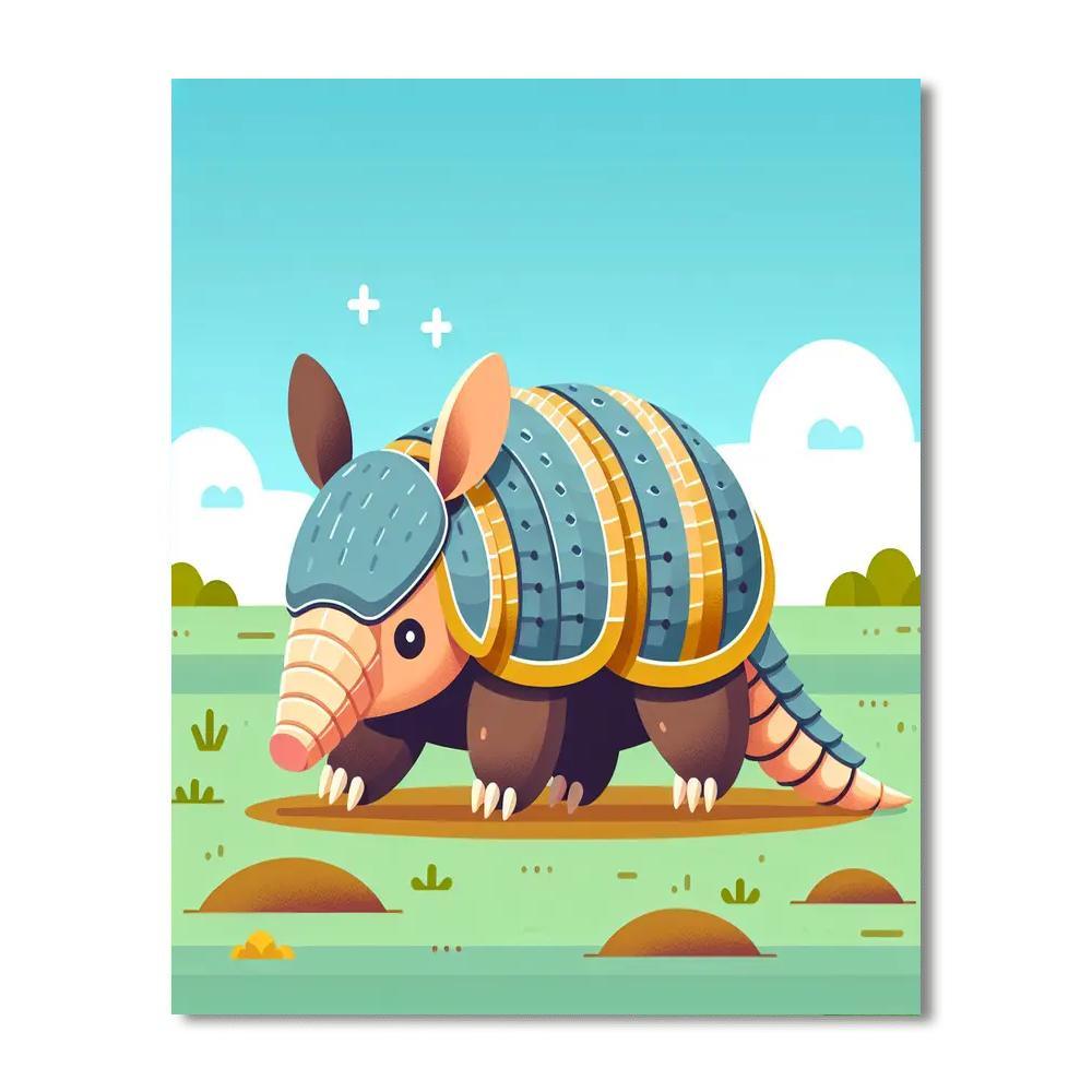 Adorable Armadillo Painting By Numbers Kit