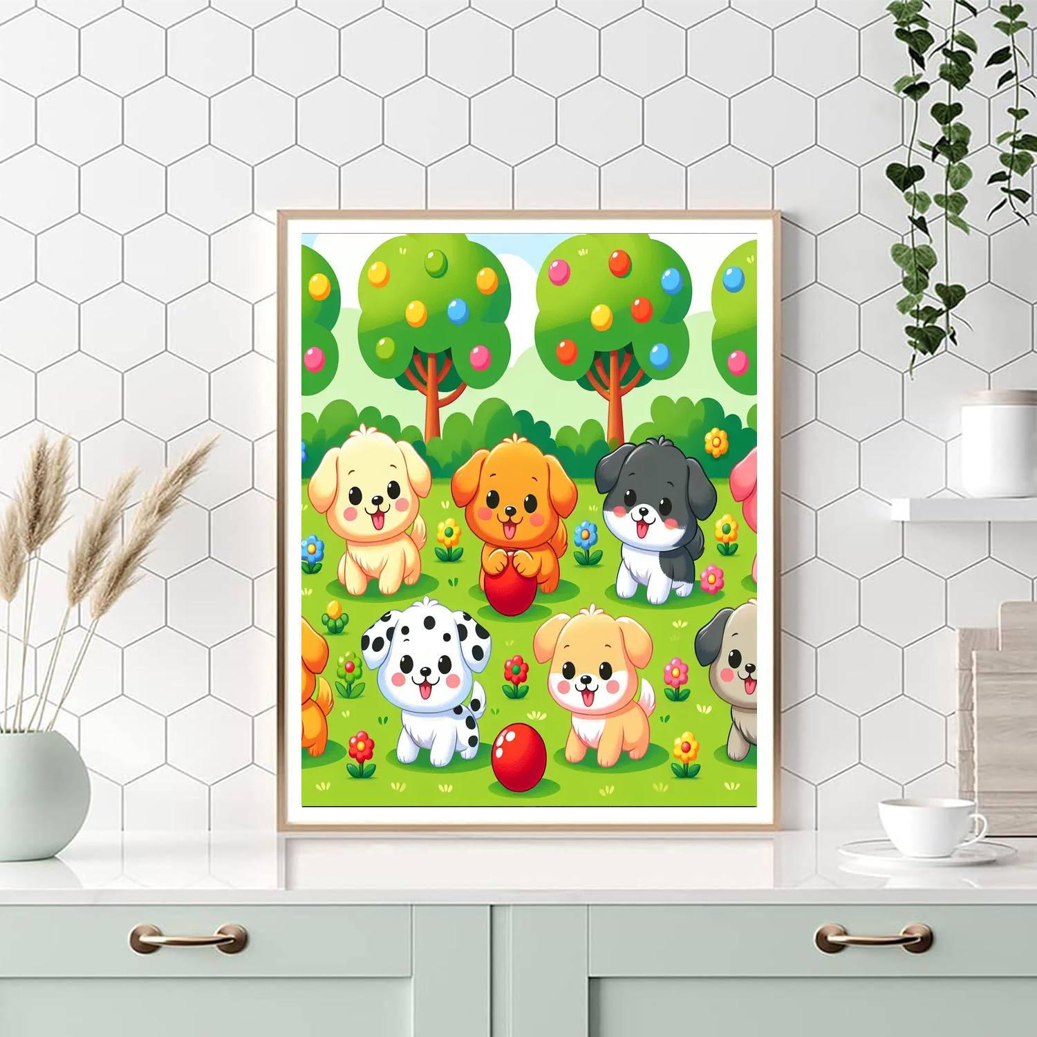 Puppy Playdate Numbered Painting Kits
