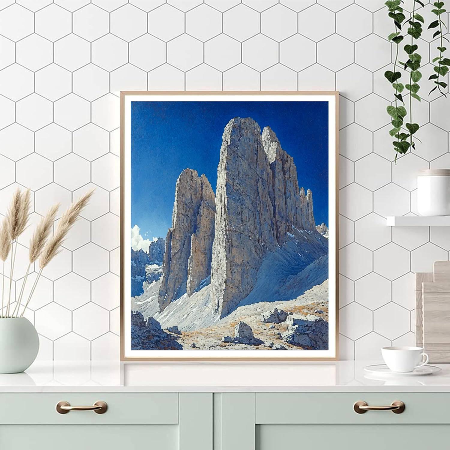 Michelangelo Inspired Timeless Mountain Range  Paint By Numbers