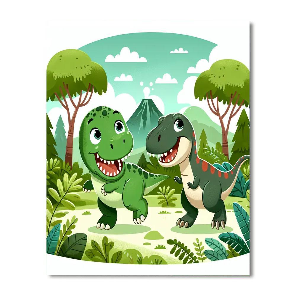 Playful Dinosaur Days Painting Number Kit