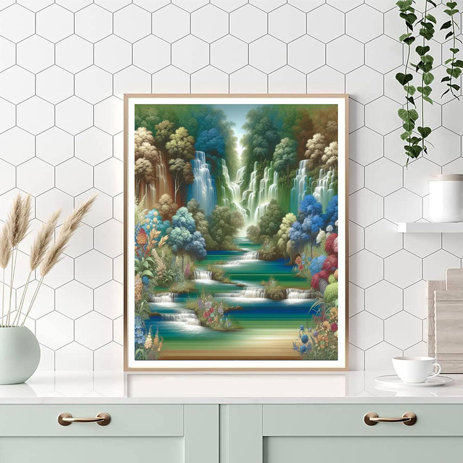 Cascading Waterfalls Retreat Paint By Numbers Kits