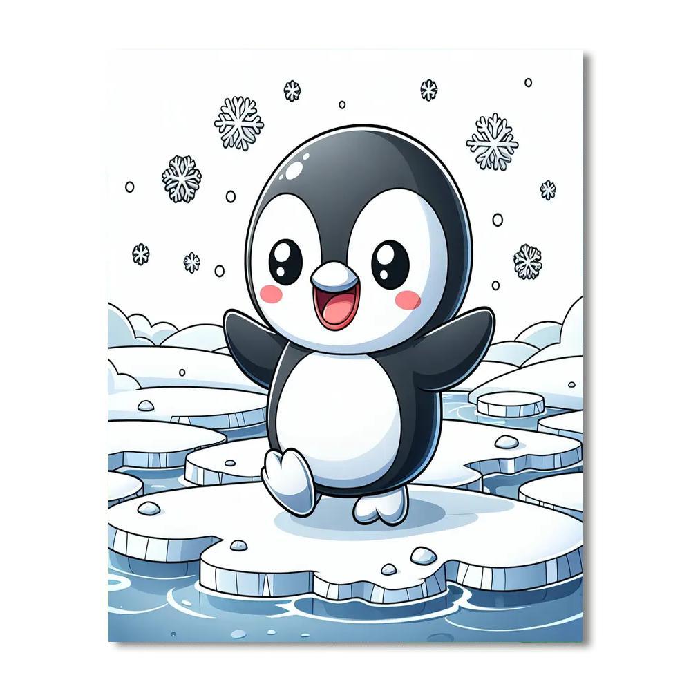 Charming Penguin Pal DIY Paint By Numbers