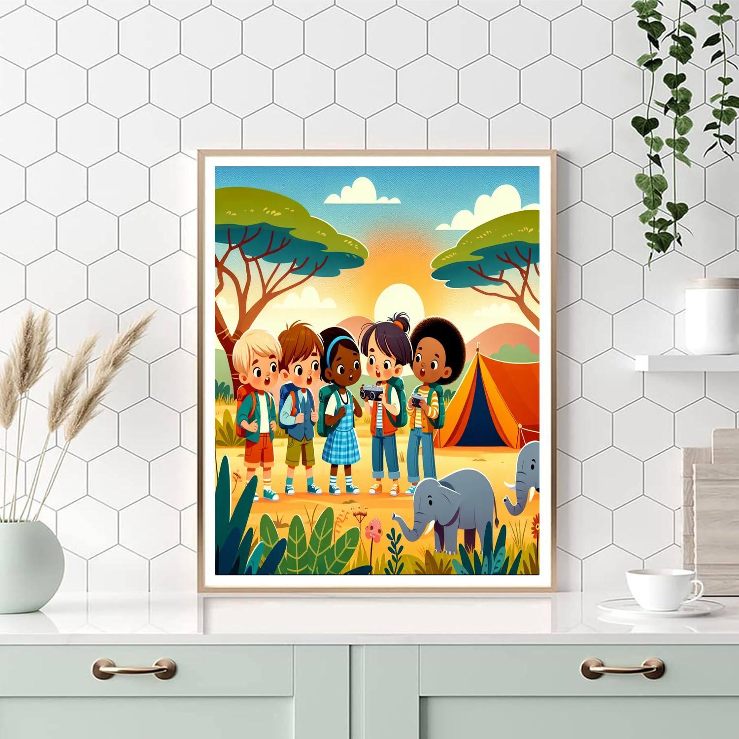 Safari Adventure Camp Painting By Numbers Kit